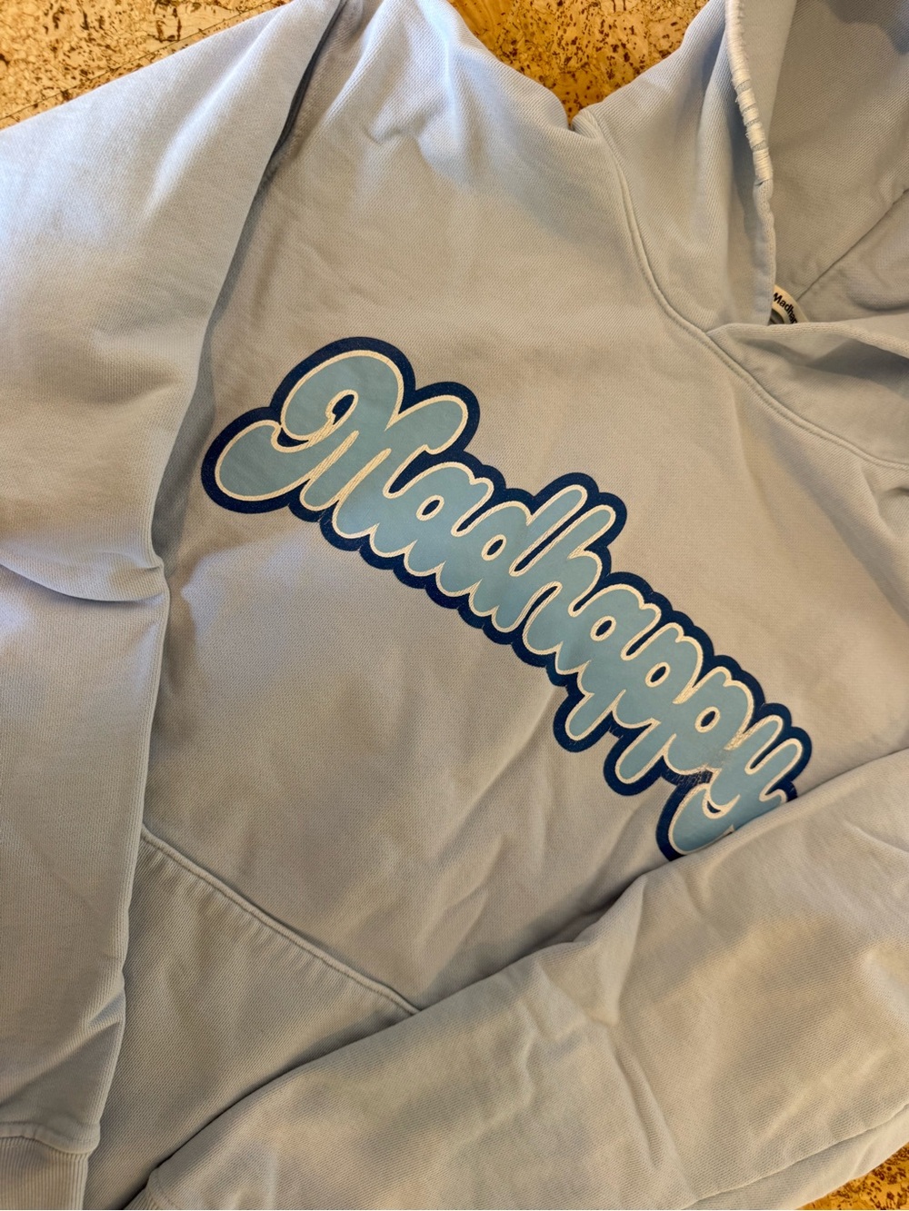 Madhappy Pastel Blue Script Pullover Hoodie
